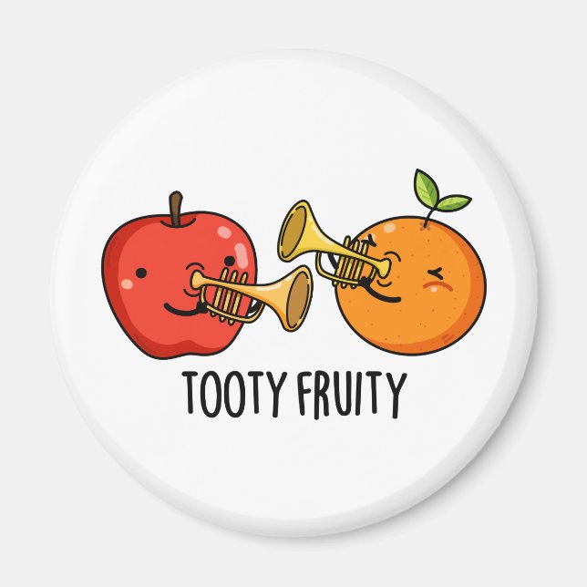 Imán Tooty Fruity Funny Fruit Músico Pun (Frente)