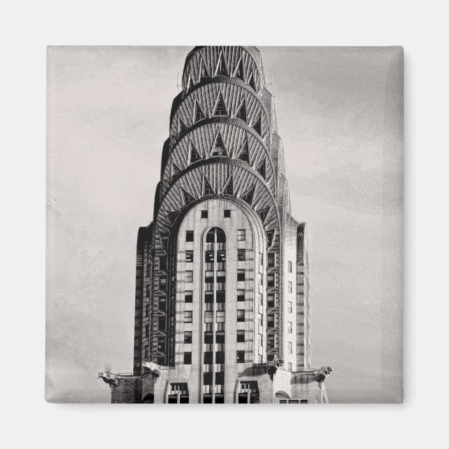 Imán Top of the Chrysler Building NYC - B&W (Frente)
