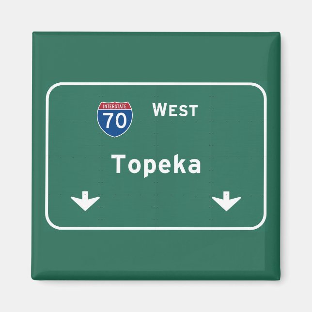 Imán Topeka Kansas habla de la autopista interestatal: (Frente)
