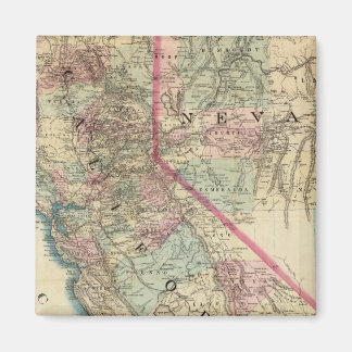 Imán Topográfico Railroad and County Map, California