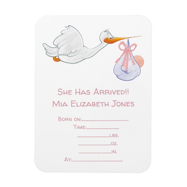 Imán Tormenta con Invitación para bebés (Vertical)