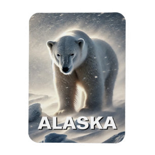 Imán Tormenta de nieve en el oso polar de Alaska
