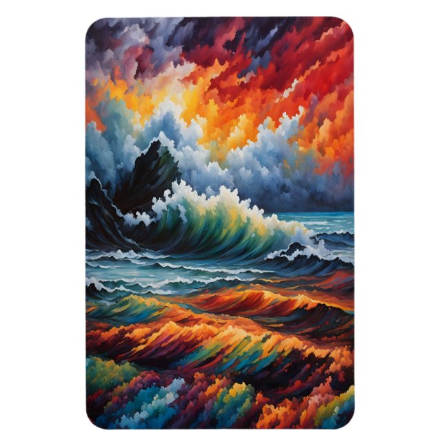 Imán Tormenta marina feroz - Resumen de arte marino (Vertical)