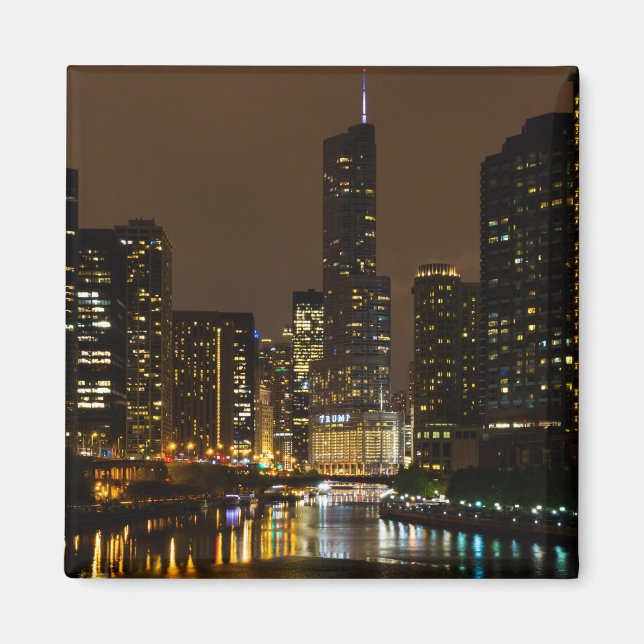 Imán Tormenta nocturna del río Chicago (Frente)