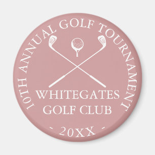 Imán Torneo de Club de Golf Rosa Polvoriento Personaliz