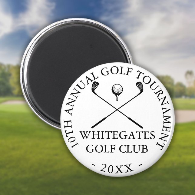Imán Torneo de Golf Moderno Personalizado (Custom Modern Golf Club Tournament Magnet)
