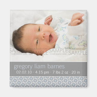 Imán Tornillos de nieve azules ・ Invitación para bebés
