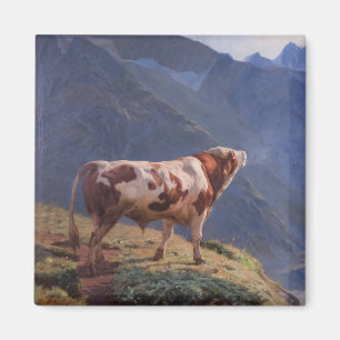 Imán Toro en los Alpes (por Eugène Burnand)