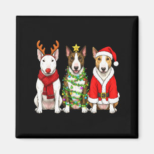Imán Toro Retro Navidad Terrier Santa Reno Perro Lo