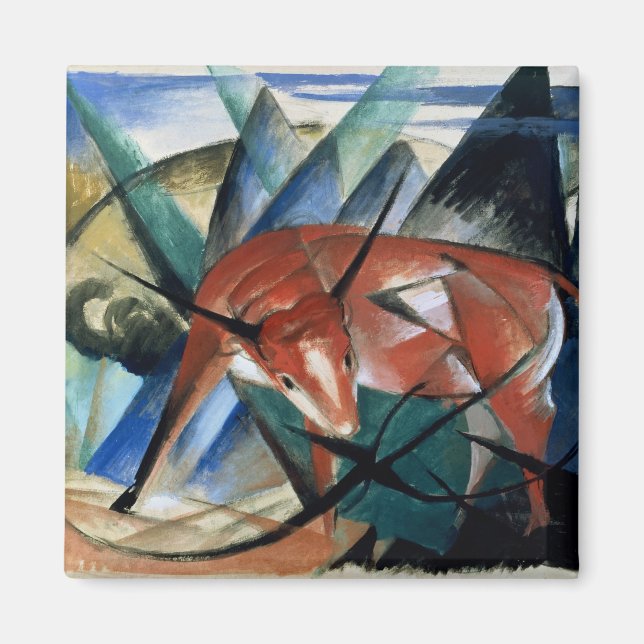 Imán Toro Rojo (gouache en papel) (Frente)