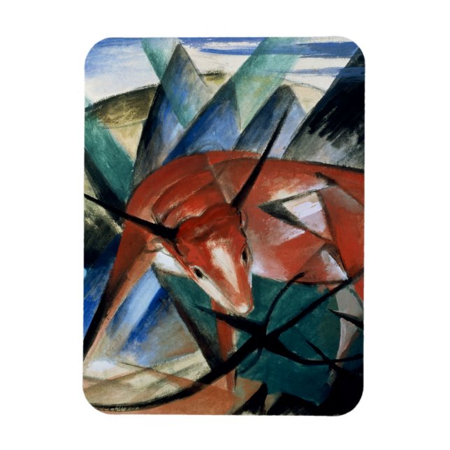 Imán Toro Rojo (gouache en papel) (Vertical)