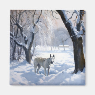 Imán Toro Terrier deja que nieve Navidades