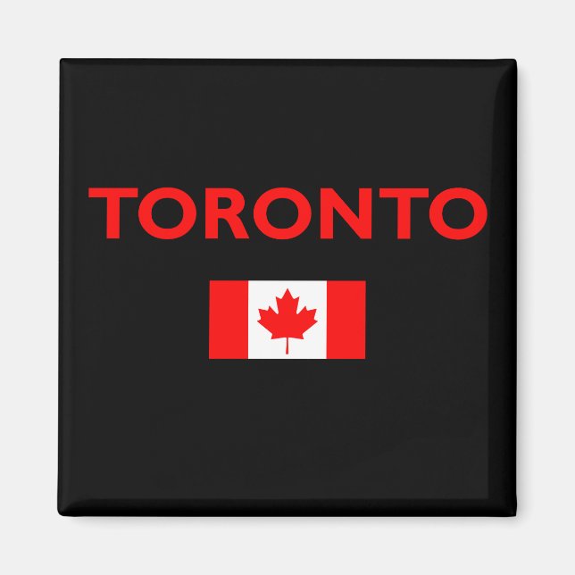 Imán Toronto Canadá Bandera canadiense color oscuro (Frente)