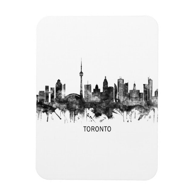 Imán Toronto Canada Skyline BW (Vertical)