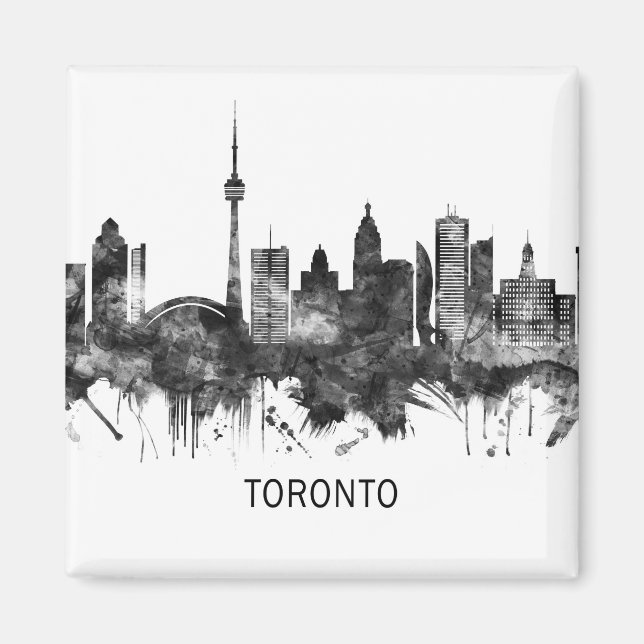 Imán Toronto Canada Skyline BW (Frente)