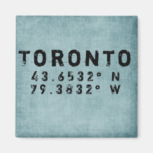 Imán Toronto Latitude Longitude Denim Magnífico