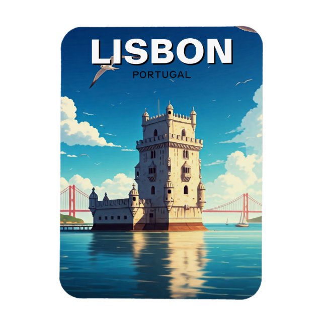 Imán Torre Belem de viajes de Lisboa Portugal (Vertical)