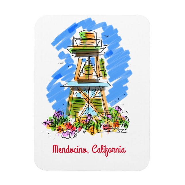 Imán Torre de agua de Mendocino (Vertical)