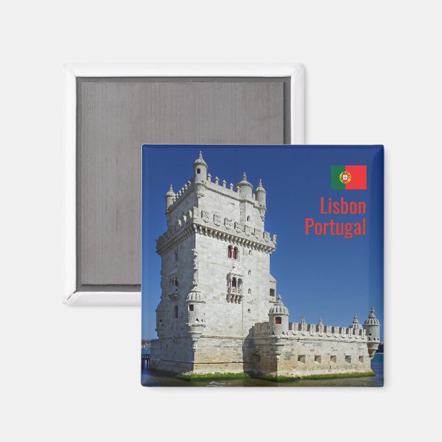 Imán Torre de Belém en Lisboa, Portugal (Anverso/Reverso)
