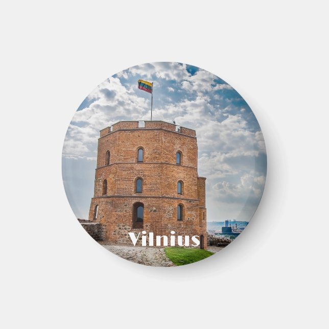 Imán Torre de Gediminas en Vilnius, Lituania (Frente)