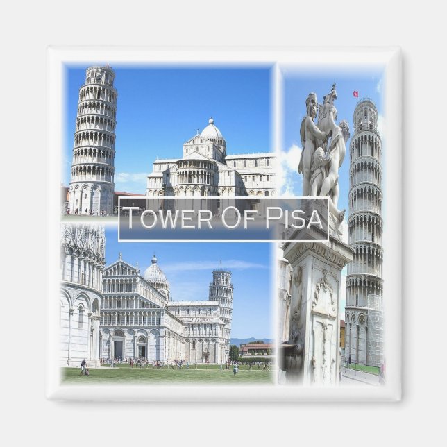 Imán TORRE DE LÍNEA TSC032 DE PISA, Toscana, Nevera (Frente)