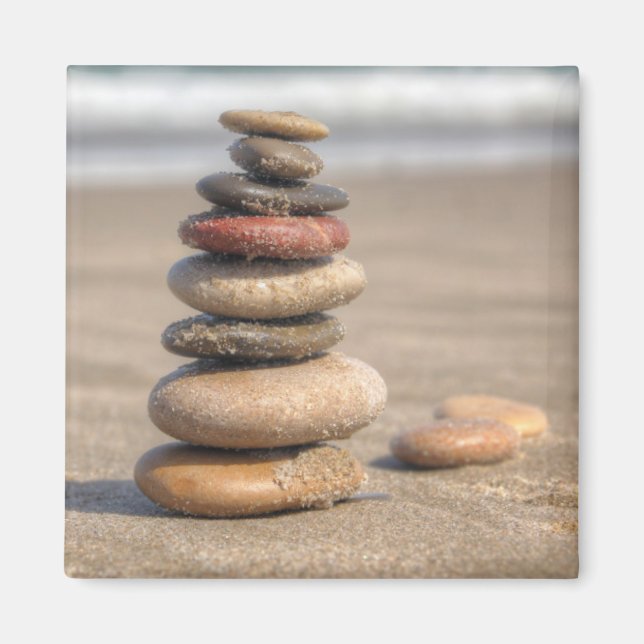 Imán Torre De Piedra En La Playa (Frente)