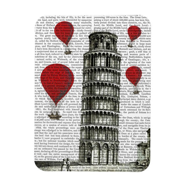 Imán Torre de Pisa y globos de aire caliente rojos (Vertical)