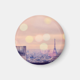 Imán Torre Eiffel Bokeh Montmartre Photo Magnet