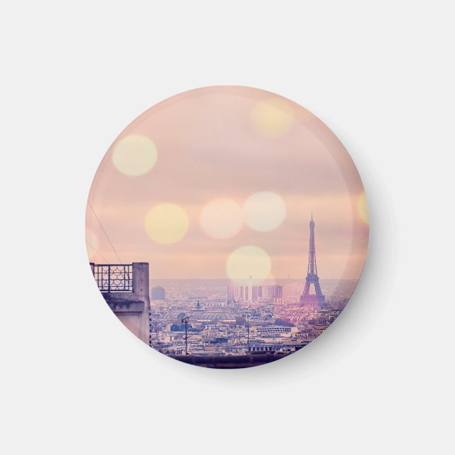 Imán Torre Eiffel Bokeh Montmartre Photo Magnet (Frente)