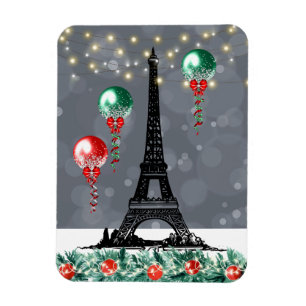 Imán Torre Eiffel de Invierno, globos Navidades por noc