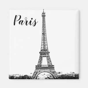 Imán Torre Eiffel en blanco y negro