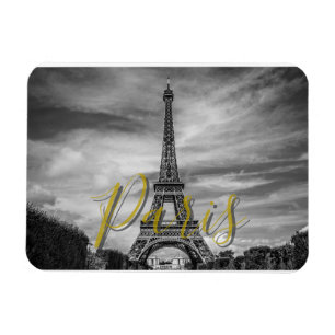 Imán Torre Eiffel en blanco y negro París Francia