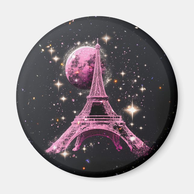 Imán Torre Eiffel Noche Luna           (Frente)