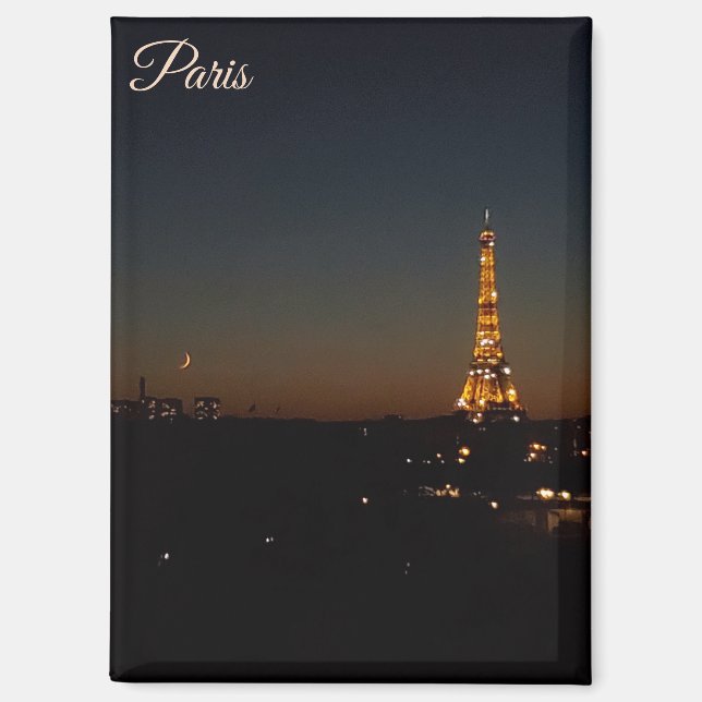 Imán Torre Eiffel París al atardecer (Anverso)