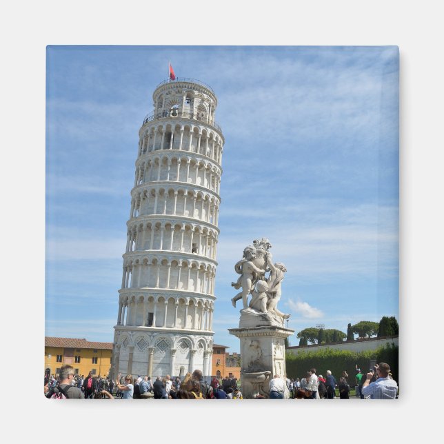 Imán Torre inclinada y estatua de La Fontana dei Putti, (Frente)