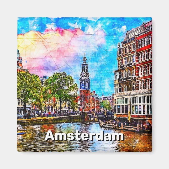 Imán Torre Munttoren. Amsterdam. Países Bajos. (Frente)
