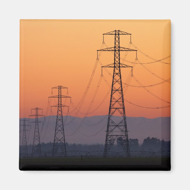 Imán Torres de energía al atardecer (Frente)