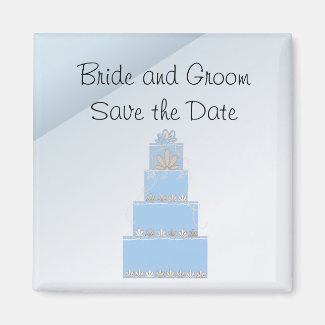 Imán Torta de Boda Baby Blue (Frente)