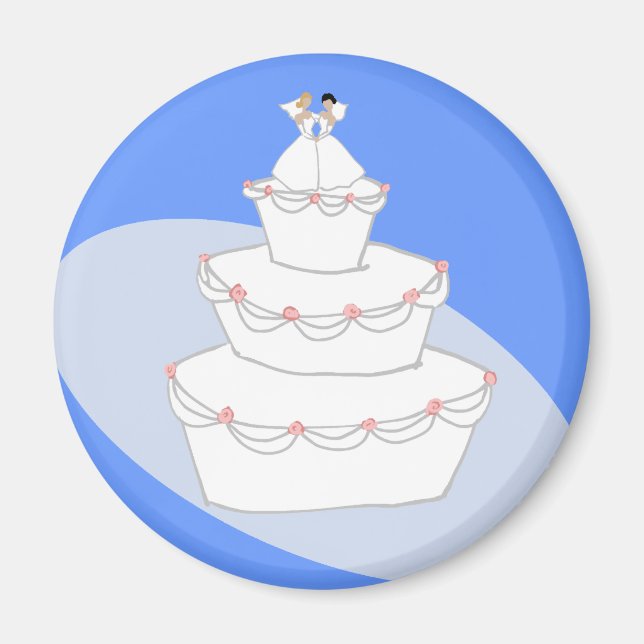 Imán Torta de Boda Dos Novias (Frente)