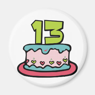 Imán Torta de cumpleaños de 13 años