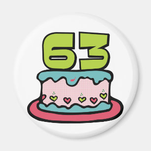Imán Torta de cumpleaños de 63 años