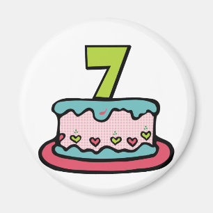 Imán Torta de cumpleaños de 7 años