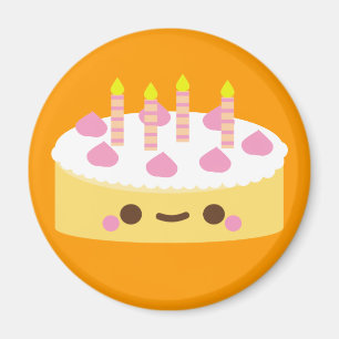 Imán Torta de cumpleaños de la vainilla