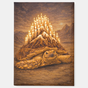 Imán Torta de cumpleaños de tortuga rey del desierto mo