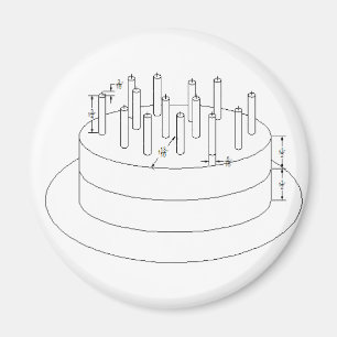 Imán Torta de cumpleaños - estilo arquitectónico