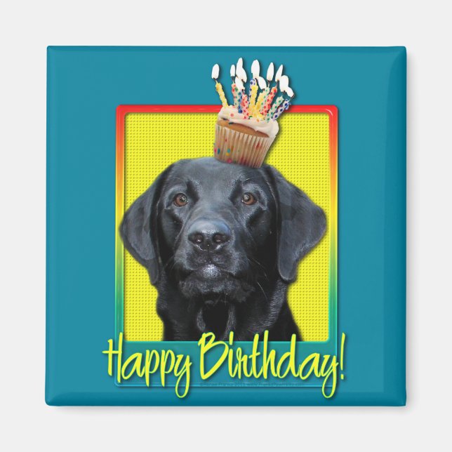 Imán Torta de cumpleaños - Labrador - Negro - Equipamie (Frente)
