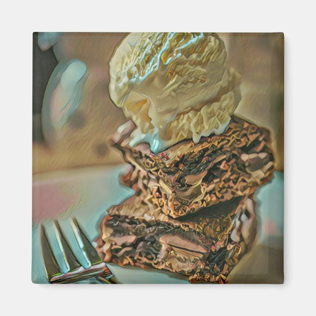 Imán Torta de helado de chocolate (Frente)