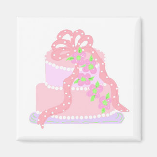 Imán Torta elegante con cinta rosa