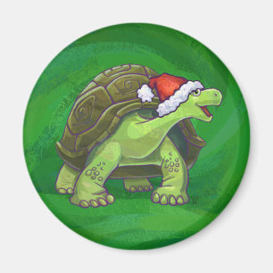 Imán Tortoise en Santa Hat en Green