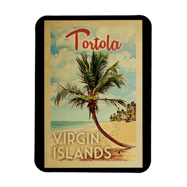 Imán Tortola Magnet Palm Tree Vintage Viaje (Vertical)